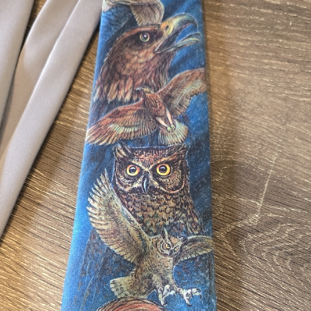 Vintage 1988 Ralph Marlin "Birds Of Prey" Tie - Picture 5 of 7